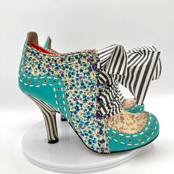 Irregular Choice Abigail's 3rd Party Boots EUR 38 Blue Cottage Victorian Avant - Picture 3 of 8
